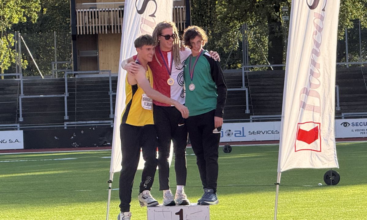Podio di Samuele Pasteris nei 100m